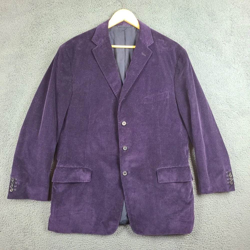 Ralph Lauren Purple Label Mens 46R Purple Corduroy Cashmere Blend Blazer Italy